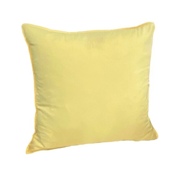 Lacoste Yellow Button Throw Pillow 18" Square Duck Down Feather Insert - Picture 3 of 6